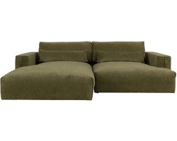 Luxe Hoekbank Links – Kaki Groene Chenille Stof – Moderne Comfortabele Designbank met Afneembare Hoezen – Duurzaam Europees Vakmanschap – Grote Hoekbank voor Gezellige Woonkamers Medahomestore