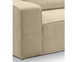 Luxe hoekbank rechts beige | Stijlvolle woonbank in trendy geweven stof - 305cm