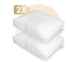Luxe Hoofdkussen 2-Pack – Hervulbaar Ergonomisch Boxkussen Design, Ademend & Hypoallergeen – Hoofdkussens – Ultiem Comfort voor Elke Slaappositie
