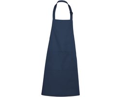 Luxe Horecaschort - Unisex Schort - Professioneel - Keukenschort - Barbecueschort - Kookschort - Halterschort - 70 x 90 cm - voorvak - verstelbaar - navy blauw