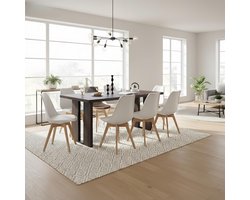 Luxe Industriële Eettafel 160 x 90 cm voor 8-10 Personen – Moderne Houten Tafel met Dik MDF Tafelblad (4 cm) & Stevige Metalen Poten – Grote Rechthoekige Eettafel voor Eetkamer, Keuken of Kantoor – Donkere Houtlook – Meda Home Store