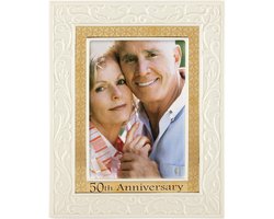 Luxe Ivoor Porselein Fotolijst 50ste Huwelijksjubileum Cadeau - 13x18 cm
