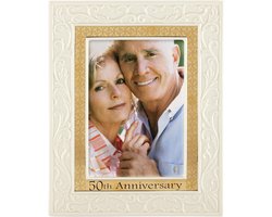 Luxe Ivoor Porselein Fotolijst 50ste Huwelijksjubileum Cadeau - 13x18 cm