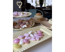 Luxe J-Line High Tea Cadeauset – Gele Etagère + Gele Cake Plate + Hartjes Bordjes + Muffin Houders – Perfect Cadeau voor Vrouwen & Housewarming