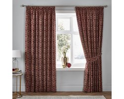 Luxe Jacquard Gordijnen met Plooi en Lusbanden - Gebroken Wit - 168 x 183 cm