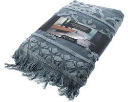Luxe Jacquard Hamamdoek - Fouta - - Hammamdoek - 100% Katoen - 90 x 170 cm - Grijs