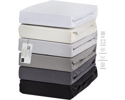 Luxe Jersey Hoeslaken Boxspring en Waterbed 180-200x200-220 cm Zilver Kleur