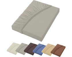 Luxe Jersey Hoeslaken Boxspringbed & Waterbed 38 cm Matrashoogte - 150x200 - Zilver