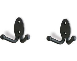 Luxe kapstokhaken of jashaken - 5x - mat zwart - metaal - verzinkt - 7 cm - Garderobe ophang haken