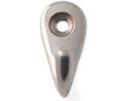 Luxe kapstokhaken - zilver - messing vernikkeld - enkele haak - 3 x 1,3 cm