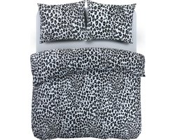 Luxe katoen dekbedovertrek Animal Skin grijs - eenpersoons (140x200/220) - uniek dessin - zacht en ademend - fijn geweven - hoogwaardig kwaliteit