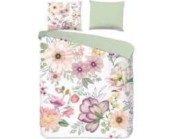 Luxe katoen dekbedovertrek Lena - lits-jumeaux (240x200/220) - hoogwaardig en fijn geweven - prachtige dessin