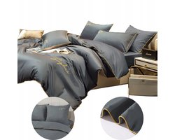 Luxe Katoen Satijn Beddengoed Set 200x220 + 2x 70x80 Grijs