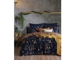 Luxe Katoen Satijn Dekbedovertrek Bamboo Flowers / Double Size / incl. kussensloffen en hoeslaken