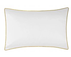 Luxe Katoen Satijn Kussensloop Wit met Gouden Rand 50x60 cm