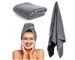 Luxe Katoenen Handdoek Otto 70x140cm Sneldrogend Absorberend Grijs