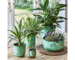 Luxe Keramische Plantenpot Emerald Groen - Handgemaakt & Waterdicht