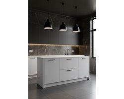 Luxe Keukenkast “R-Line Modular” – Wandkast & Onderkast – Moderne Keukenmeubelset – Zwarte Design Kast met Verstelbare Plank – 46x40x81,6 cm – Hoogwaardige Houtconstructie – Stijlvol & Duurzaam Keukenmeubel