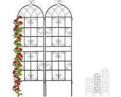 Luxe Klimrek Planten - Plantensteunen voor Klimplanten - Wandrek voor Buiten - Ijzer - Nature - 50x150cm - Zilver