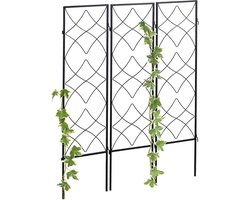 Luxe Klimrek Planten - Plantensteunen voor Klimplanten - Wandrek voor Buiten - Staal - Nature - 9 Panelen 30x122cm - Zilver
