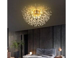 Luxe Kristal Plafondlamp - Paardebloem Kroonluchter - Crystal Led Lamp - Goud - 60 cm - Moderne lamp - Plafondlamp - Plafoniere