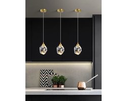 Luxe Kristallen Gouden Hanglamp LED 2M Verstelbaar Intrekbaar Nordisch Hoge Zuiverheid Transparant K9 Hoogwaardig Kristaldruppel Goede Glans Plafondlamp Transformeer je Leefruimte Oase Elegantie & Veelzijdige Verlichting Lange Lijnlicht Flexibel 220V