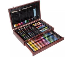 Luxe Kunst Schilderskoffer - Tekenkoffer - Schilderkist 113 delig - Schilderset - Tekenset - Tekendoos