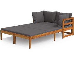 Luxe Ligbedden Set van 2 - Verstelbare Zonnebedden Tuin van Massief Acacia Hout