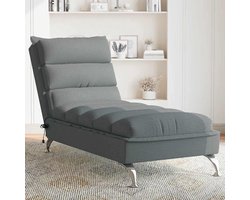 Luxe Ligstoel met 4-Punts Vibratiemassage en Kussens Donkergrijs