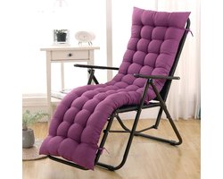 Luxe Ligstoelkussen Maat 155x48cm, Dik & Antislip voor Tuinstoel en Relaxfauteuil