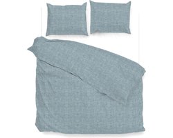 Luxe linnenlook dekbedovertrek katoen steen blauw - extra breed (260x200/220) - zacht en optimaal ademend - fijn geweven - hoogwaardig kwaliteit - stijlvolle uitstraling