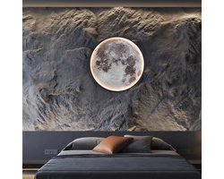 Luxe Maan Wandlamp - Moderne LED Muur Verlichting - Dimbaar Met Afstandsbediening - Wall Decor - 60 cm - Decoratie Verlichting