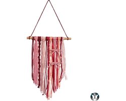 Luxe Macramé Wandkleed | VALENTIJN | Uniek | 45 CM X 20 CM | 100% Handgemaakt | Wandhanger | Hoogwaardige kwaliteit | Macramé | Wandtapijten | Woondecoratie | Wandkleed | 100% katoen | TheOldOmen |