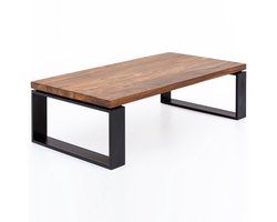 Luxe Mangohout Salontafel (115x60x35 cm) - Salontafels Groot - Landelijke salontafel met lade - Rechthoekig & Hout - Grote Salontafel Mangohout & Metaal - 115 cm