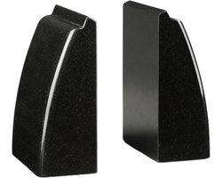 Luxe Marmeren Boeksteunen Zwart - Zware Stenen Boekensteunen voor Planken en Bureau