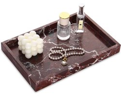Luxe Marmeren Dienblad Paars Rood - Decoratief en Multifunctioneel voor Badkamer, Keuken en Werkblad (30x20 cm)
