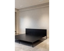 Luxe Metalen Bedframe 90x200 cm met Opbergruimte – Extra Stevig Stalen Platform Bed – Geluidsvrij Design – 41 cm Hoogte – Modern Industrieel Bedframe Zwart/Donkergrijs Mobili Bella