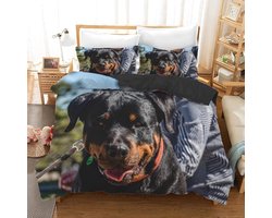 Luxe Microvezel Beddengoed Set King - Dekbedovertrek en Kussenslopen met Huisdierenprint