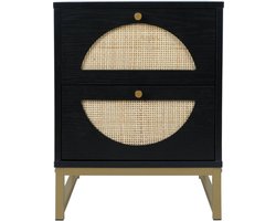 Luxe Nachtkastje met 2 lades - Nachtkastjes - Modern - Industrieel - Marine Blauw - 40 x 40 x 53cm - Dressoir - Kast