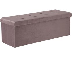 Luxe Opbergbank Diva - Met opbergruimte - Zitbank Poef - Voetenbank - Opbergbox hocker - Zitkist met deskel - Roze - Velvet - 110x37.5x38cm