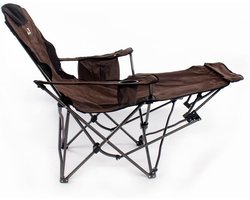 Luxe Opvouwbare Campingstoel Relaxfauteuil met Verstelbare Rugleuning - Mauve
