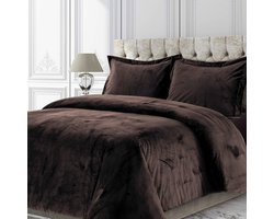 Luxe oversized kingsize fluwelen dekbedovertrekset met verborgen knoopsluiting