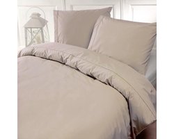Luxe Percale Katoen Dekbedovertrek Zand Lits- Jumeaux 240x200/220 cm - Zeer Hoogwaardige Kwaliteit - Super Zacht