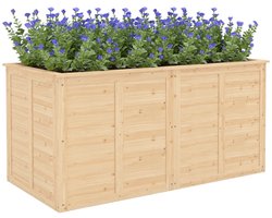 Luxe Plantenbak - Verhoogde Bloembak met Verstevigingsstangen - Plantenbed - Tuinbed - Kweekbak - Moestuinbak - voor Buiten, Terras, Tuin & Balkon - voor Groenten, Bloemen & Kruiden - 152 x 77 x 77 cm - Naturel Hout