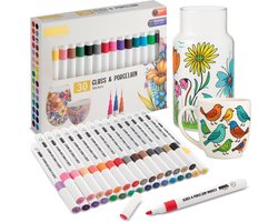 Luxe Porselein Stiften Set 30pcs - Stiften voor Porselein en Glas - Textielstiften - Geschikt voor Volwassenen - Joya Creative