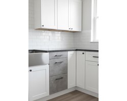 Luxe R-Line Kitchen Cabinet Set – Modular Wall & Base Units | Elegant White Engineered Wood Kitchen Furniture | Adjustable Shelves, Worktop, Storage for Crockery, Tools & Kitchen Accessories | Modern Scandinavian Style