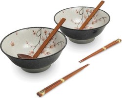 Luxe Ramen Bowl Set - Ramen Bowl met lepels en stokjes - Japans Servies - Ramen eten zoals in een Restaurant! Ramen King