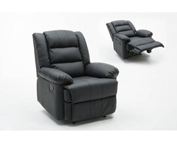 Luxe Relaxfauteuil Zwart met Verstelbare Rugleuning en Voetensteun