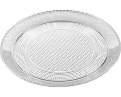 Luxe Ronde Lade - Serveerschaal Plastic - Eten Presenteren - Milieuvriendelijk Materiaal - 30.5cm Diameter - Transparant