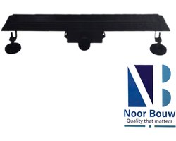 Luxe RVS Douchegoot met flens - douche Afvoer- zwart - Tegelinzetbaar -70cm